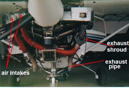 Cessna with open cowling